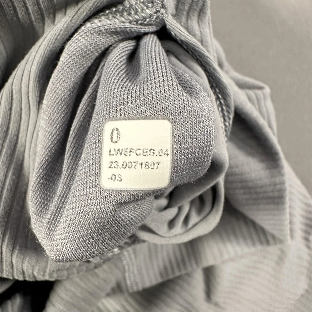 Lululemon Leggings Womens 0 Gray High Rise Ankle Ribbed Nylon Spandex Yoga Gym